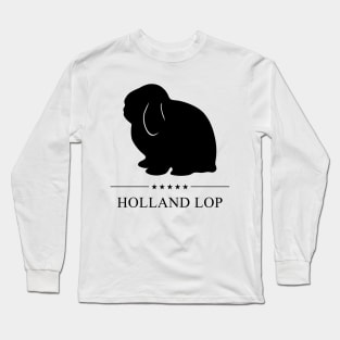 Holland Lop Rabbit Black Silhouette Long Sleeve T-Shirt